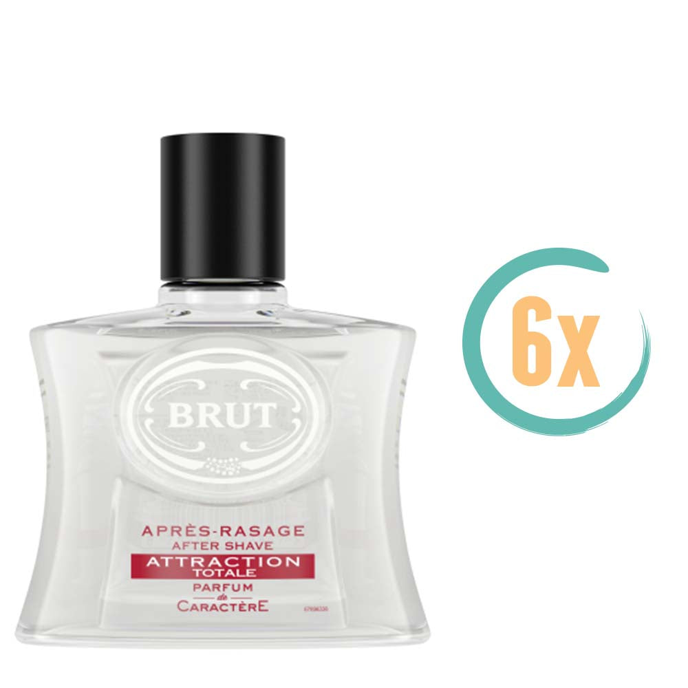 6x Brut Total Attraction Aftershave 100ml