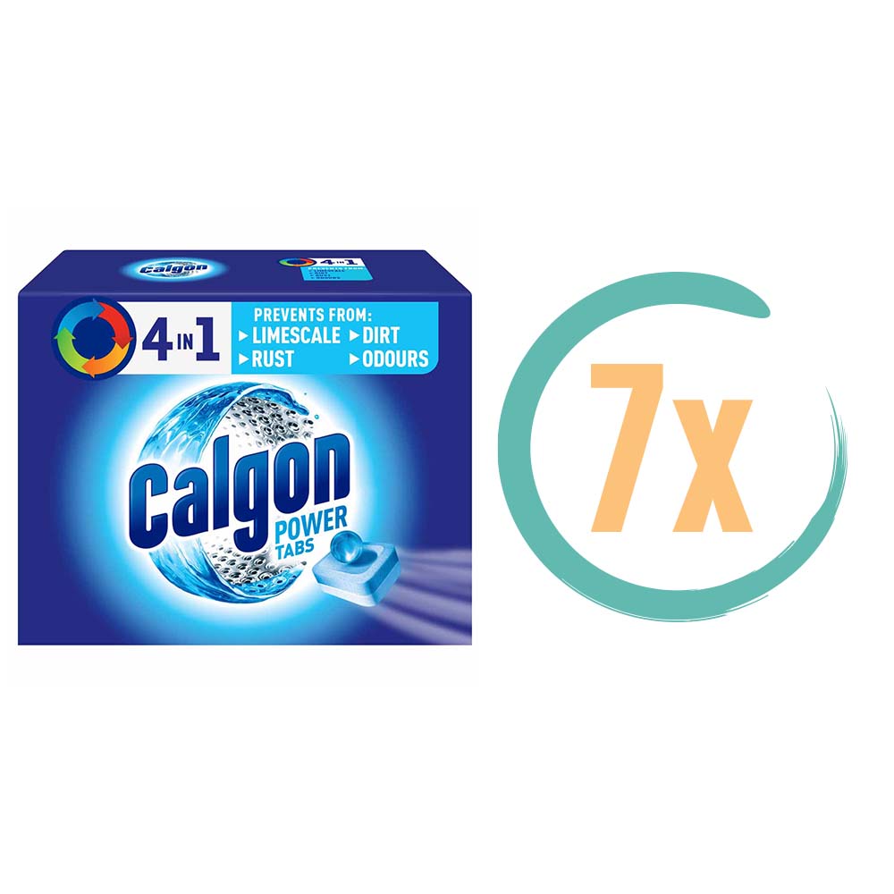 7x Calgon 4in1 Power Tabs Wasmachinereiniger 15 tabs