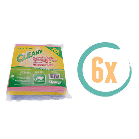 6x Cleany Vaatdoeken 10 stuks