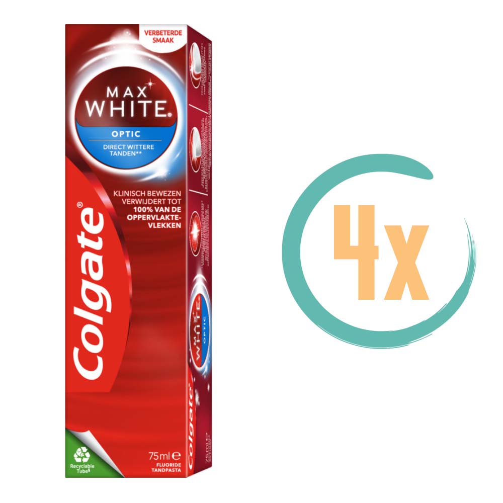 4x Colgate Tandpasta Max White Optic 75ml