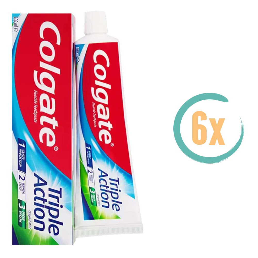 6x Colgate Triple Action Original Mint Tandpasta 100ml