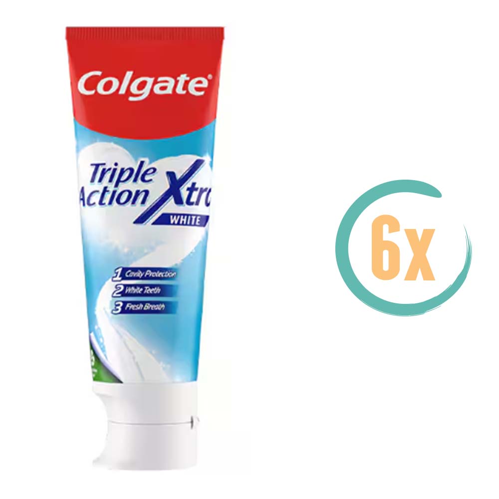 6x Colgate Triple Action Xtra White Tandpasta 75ml
