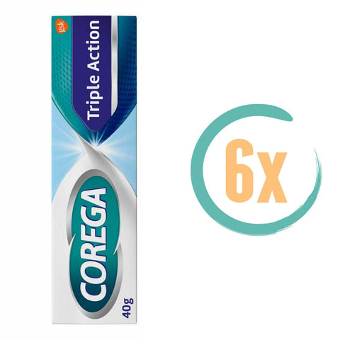 6x Corega Triple Action Kleefpasta 40gr