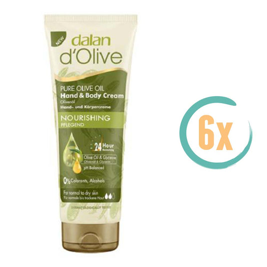 6x Dalan d'Olive Nourishing Hand & Body Cream 75ml
