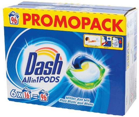6x Dash Allin1 Waspods Witter dan Wit 16 Pods