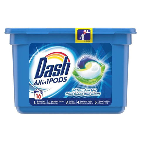 6x Dash Allin1 Waspods Witter dan Wit 16 Pods