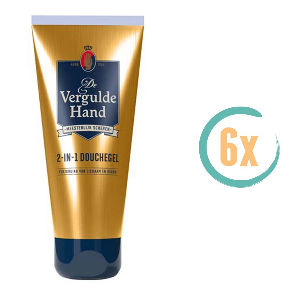 6x Vergulde Hand 2in1 Douchegel 200ml