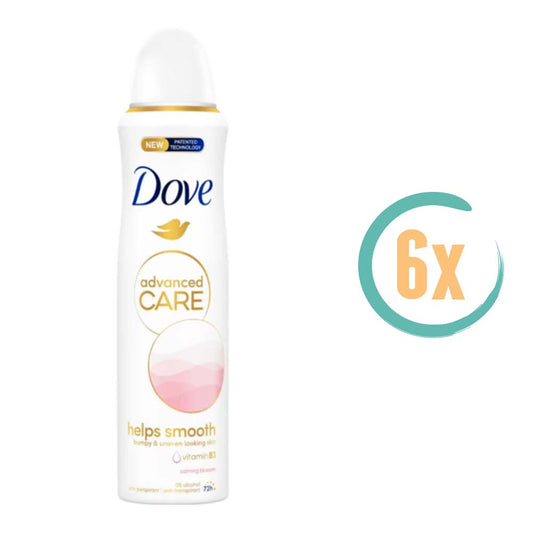 6x Dove Advanced Care Calming Blossom 72H Deospray 150ml