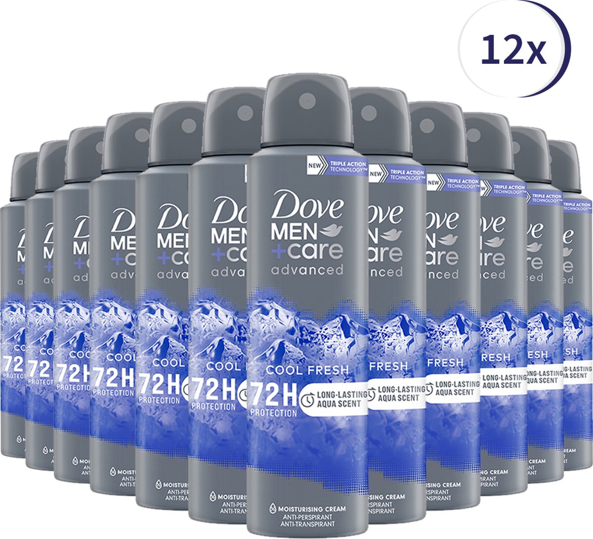 12x Dove Advanced Cool Fresh 72H Deospray 150ml, VoordeligInslaan.nl