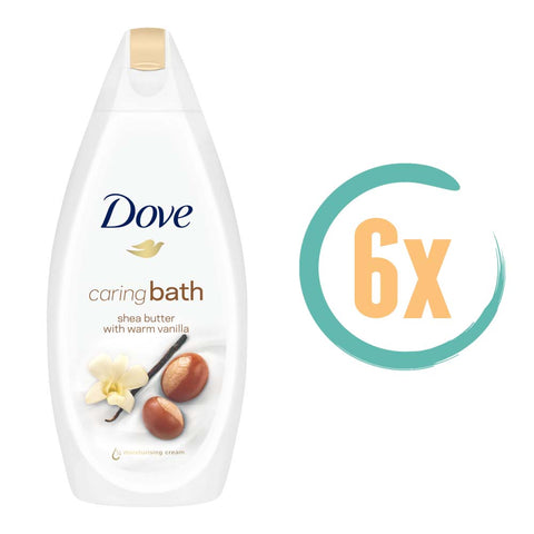 6x Dove Sheabutter & Vanilla Badcreme 450ml