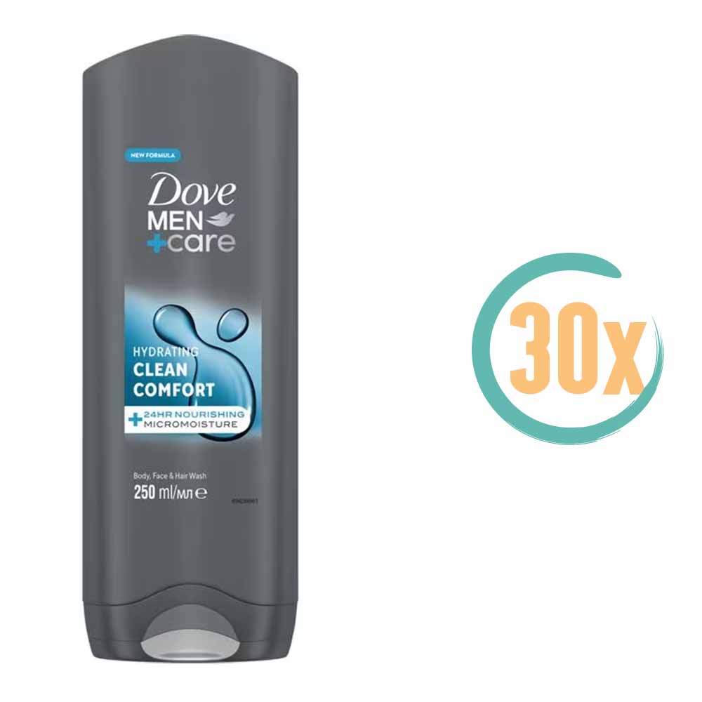 30x Dove Men+Care Clean Comfort 3in1 Douchegel 250ml