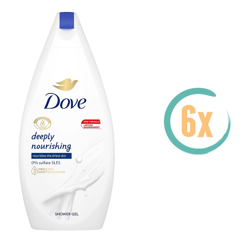 6x Dove Deeply Nourishing Douchegel 450ml