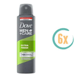 6x Dove Extra Fresh Deospray 150ml