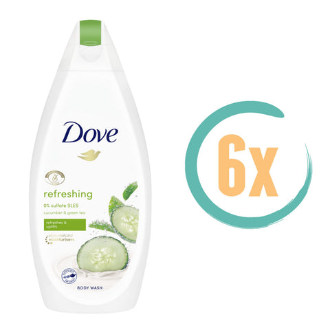 6x Dove Komkommer & Groene Thee Douchecrème 225ml