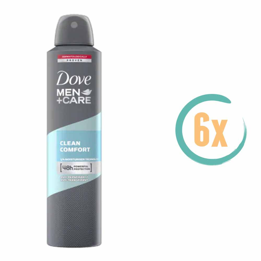 6x Dove Clean Comfort Deospray 250ml