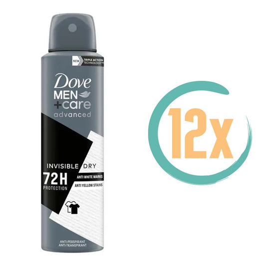 12x Dove Advanced Invisible Dry 72H Deospray 150ml, VoordeligInslaan.nl