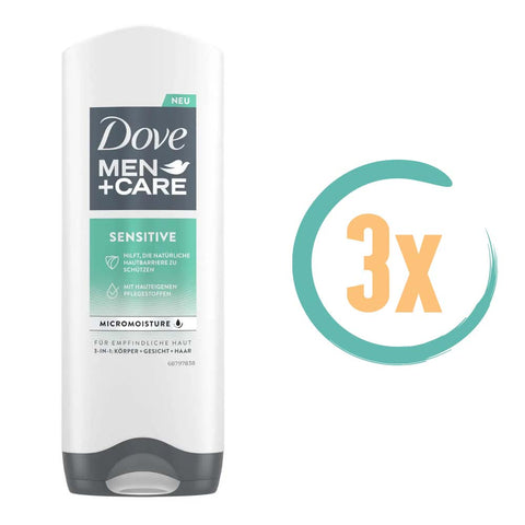 3x Dove Sensitive 3in1 Douchegel 400ml