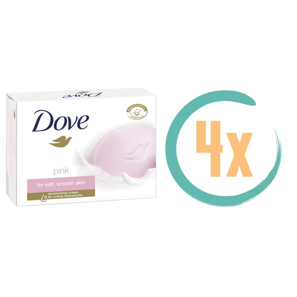 4x Dove Pink Cream Bar 100gr