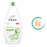 6x Dove Refreshing Cucumber Douchegel 450ml