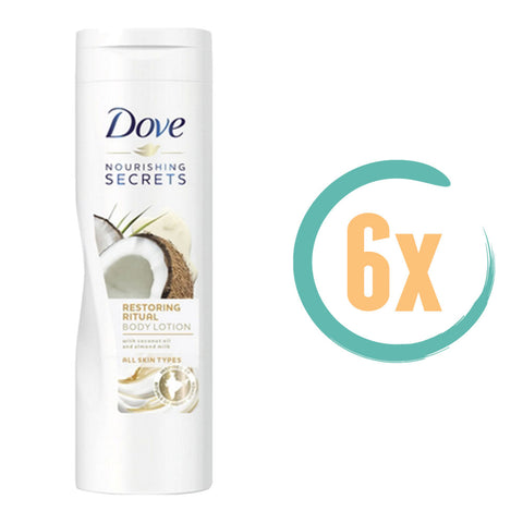 6x Dove Restoring Ritual Bodylotion Kokos en Amandel 400ml