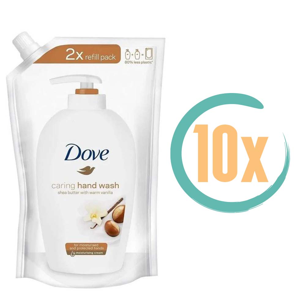 10x Dove Sheabutter & Vanilla Handzeep Navulling 500ml