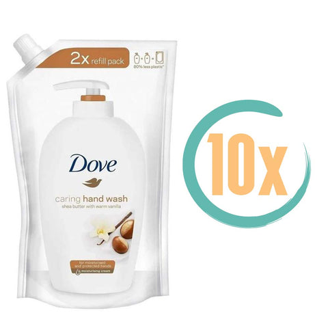10x Dove Sheabutter & Vanilla Handzeep Navulling 500ml
