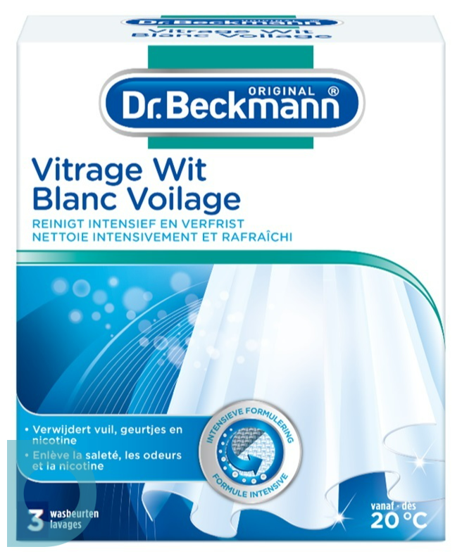 8x Dr. Beckmann Vitrage Wit 120gr, VoordeligInslaan.nl
