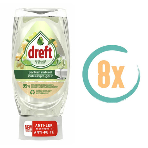 8x Dreft Bergamot & Gember Afwasmiddel 370ml