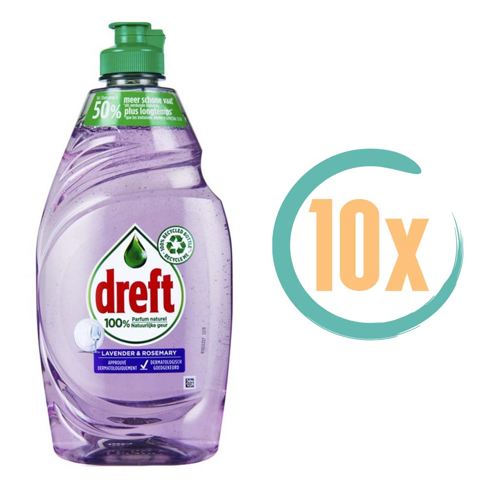10x Dreft Lavendel & Rozemarijn Afwasmiddel 450ml