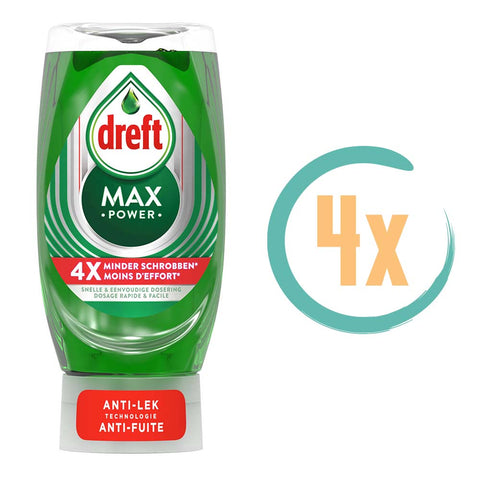 4x Dreft Max Power Original Afwasmiddel 370ml