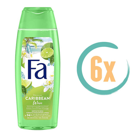 6x Fa Caribbean Wave Douchegel 250ml