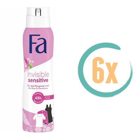 6x Fa Invisible Sensitive Deospray 150ml