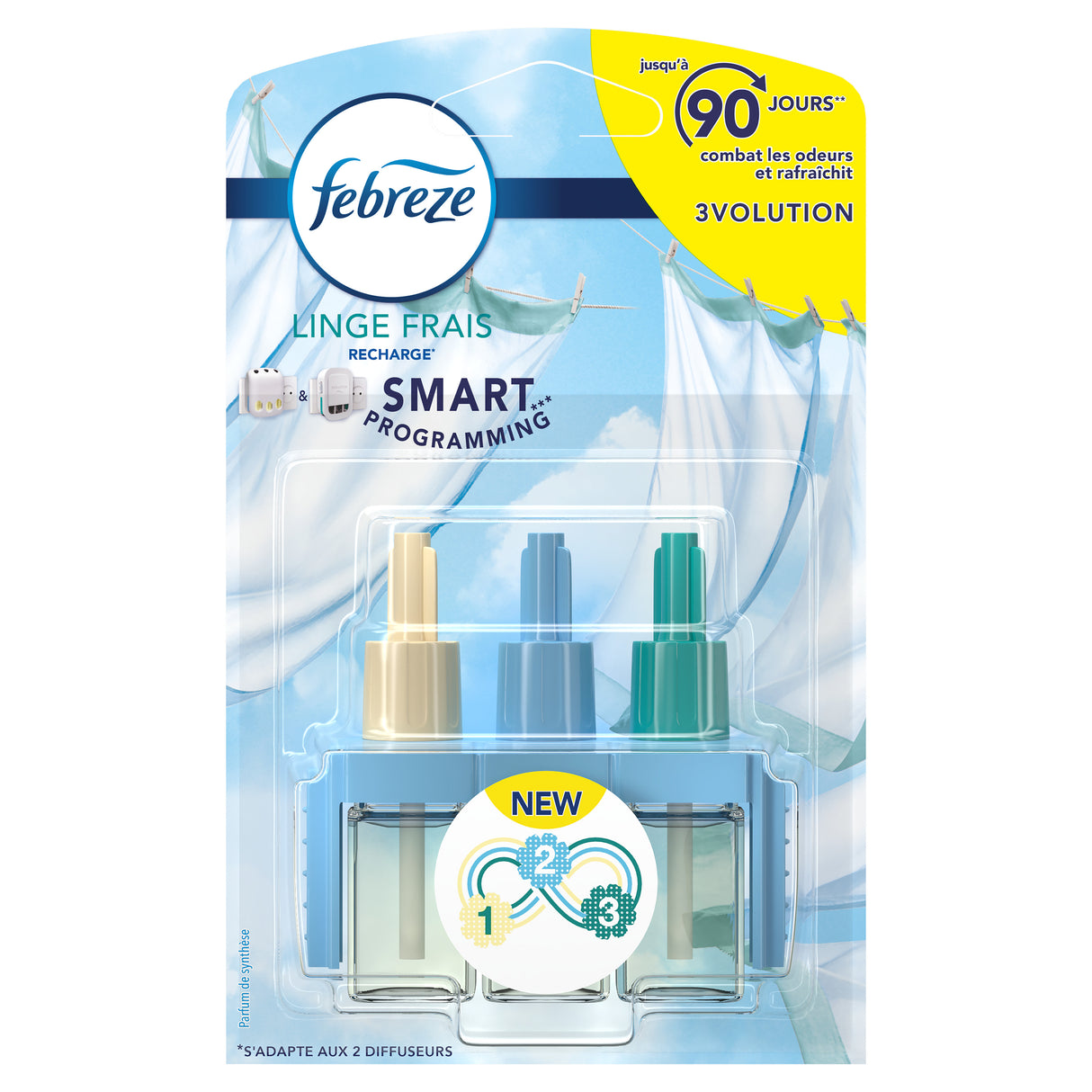 9x Febreze 3Volution Fris Linnen Navulling 20ml