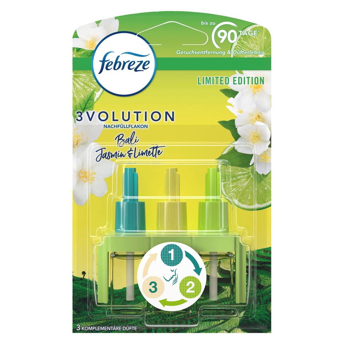 9x Febreze 3Volution Bali Jasmine & Limoen Navulling 20ml