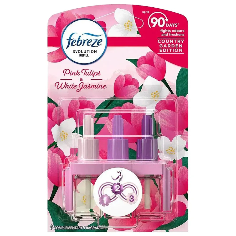 6x Ambi Pur Febreze 3Volution Navulling Pink Tulips & Jasmine 20ml