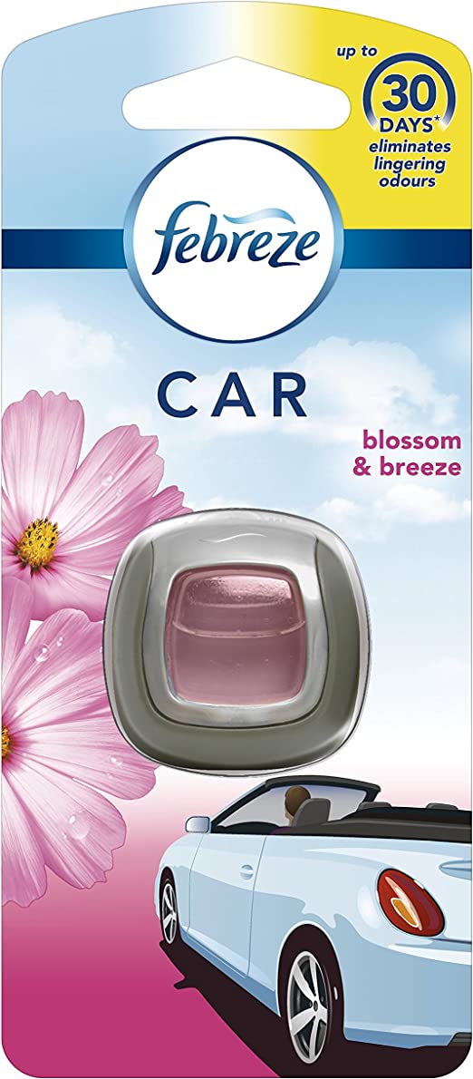 6x Febreze Blossom & Breeze Auto Luchtverfrisser 2ml