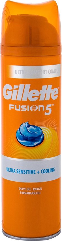6x Gillette Fusion Ultra Sensitive Cooling Scheergel 200ml