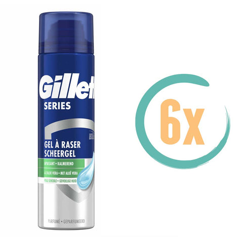6x Gillette Scheergel Kalmerend 200ml