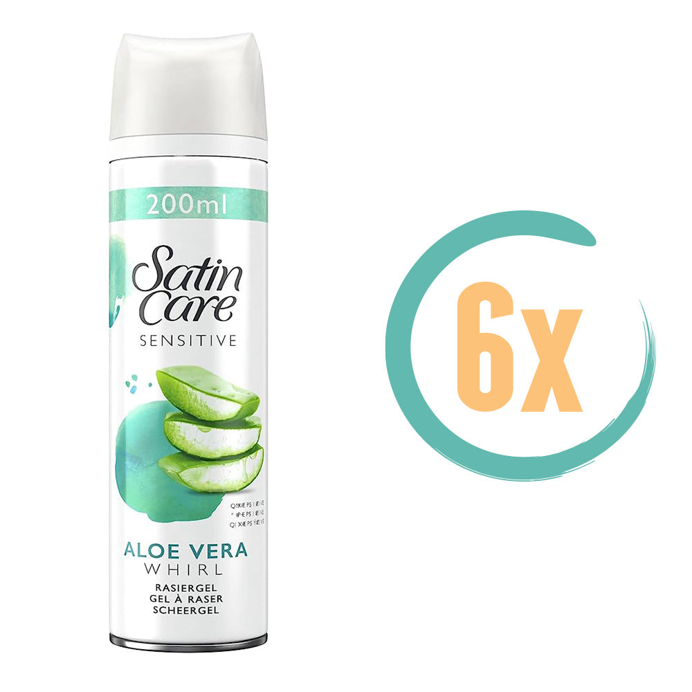 6x Gillette Venus Satin Care Sensitive Scheergel 200ml