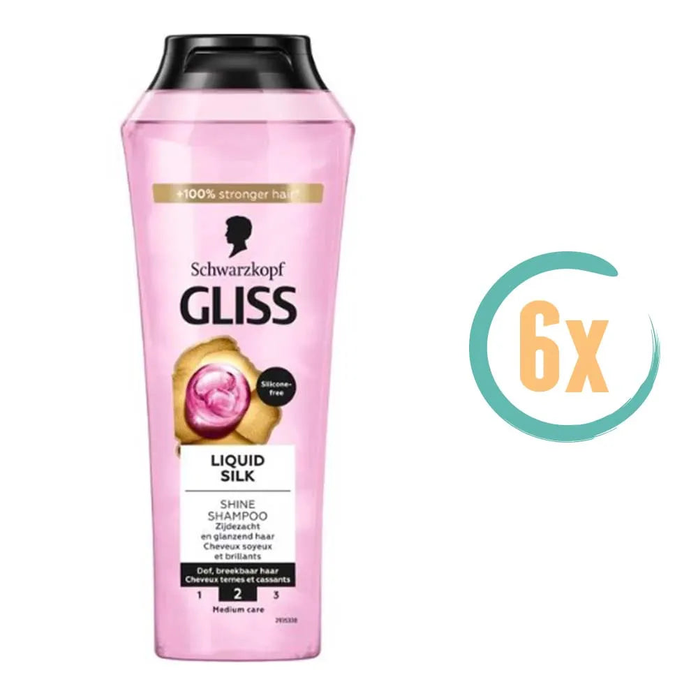 6x Gliss Kur Liquid Silk Shampoo 400ml