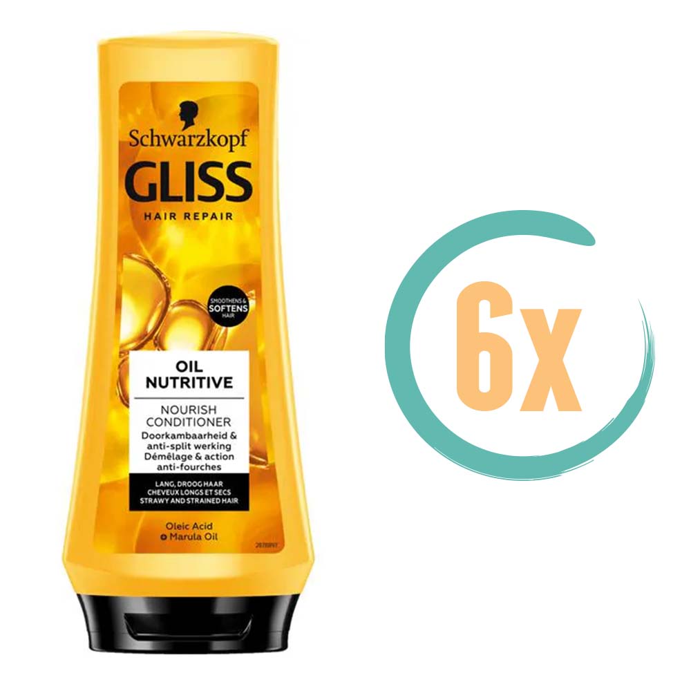 6x Gliss Kur Oil Nutritive Conditioner 200ml