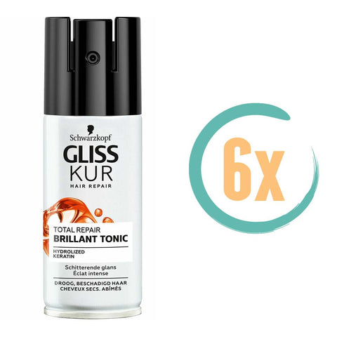 6x Gliss Kur Total Repair Brillant Tonic 100ml