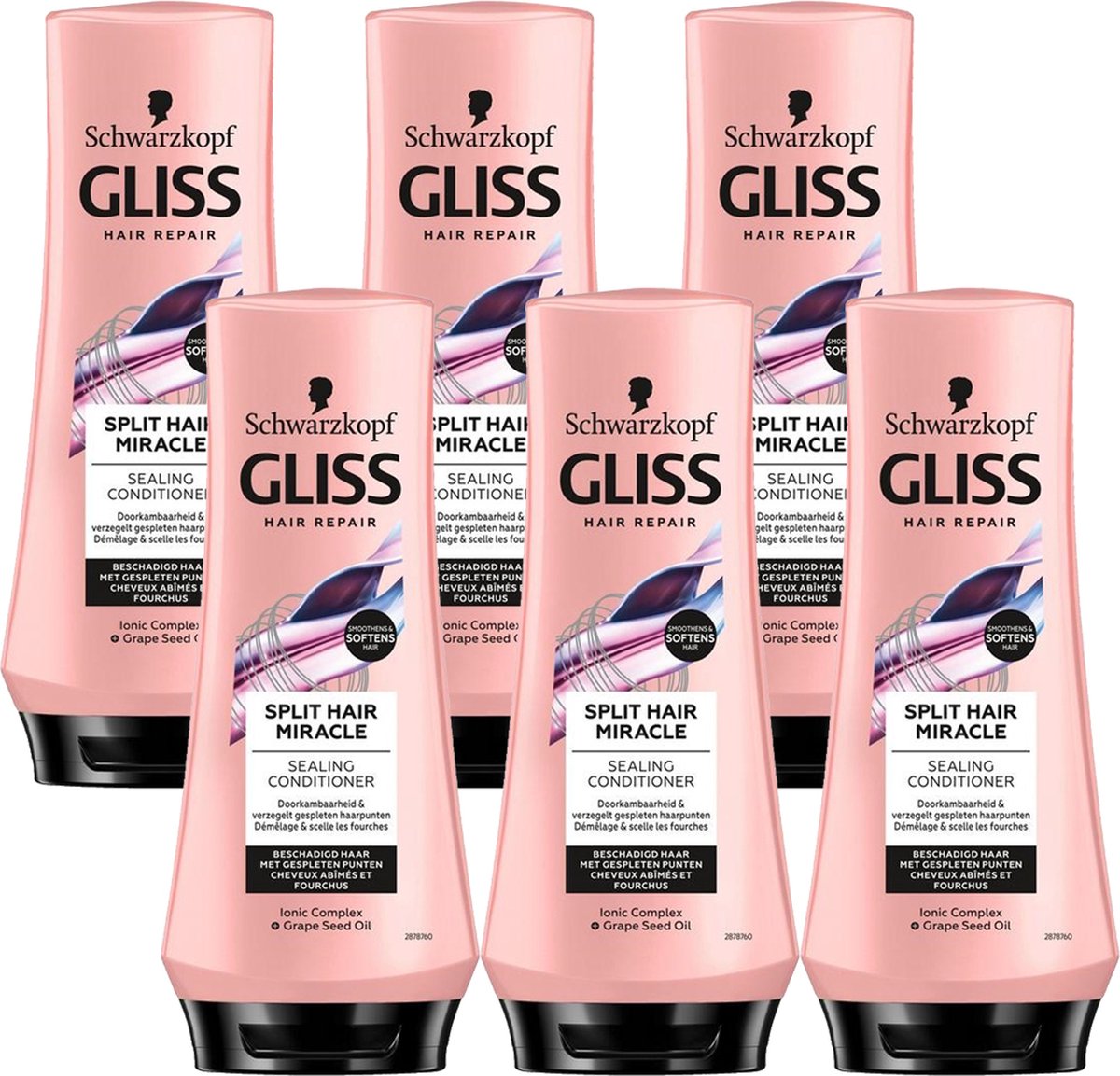 6x Gliss Kur Split Hair Miracle Conditioner 200ml, VoordeligInslaan.nl