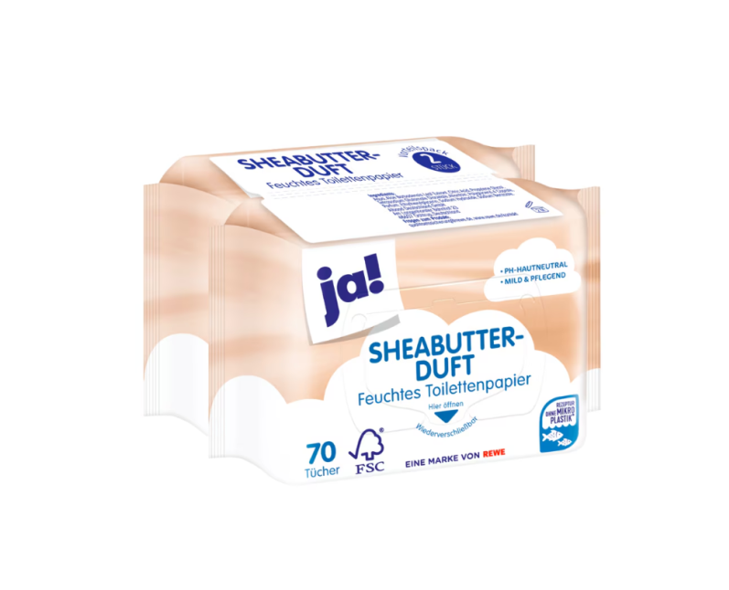 Ja! Vochtig Toiletpapier Sheabutter 2x70 doekjes