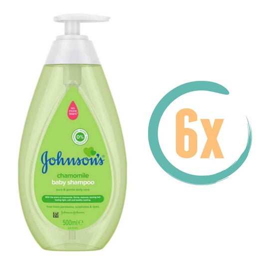6x Johnson Baby Shampoo Kamille Pompfles 750ml, VoordeligInslaan.nl