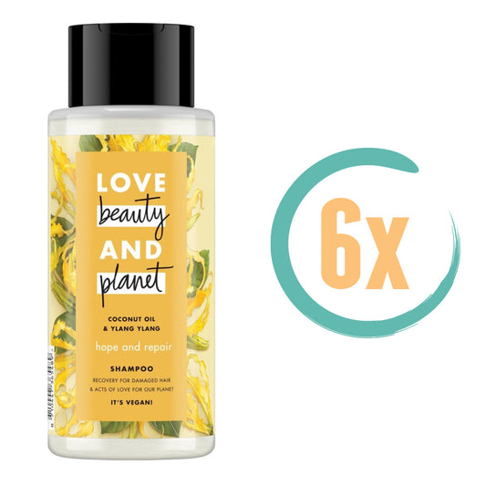6x Love Beauty and Planet Hope & Repair Shampoo 400ml, VoordeligInslaan.nl