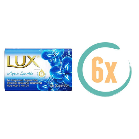 6x Lux Aqua Sparkle Zeep 80gr