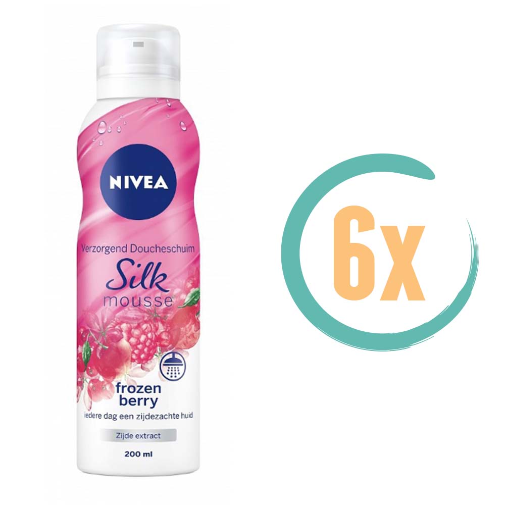 6x NIVEA Silk Mousse Frozen Berry 200ml