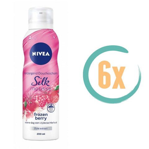 6x NIVEA Silk Mousse Frozen Berry 200ml