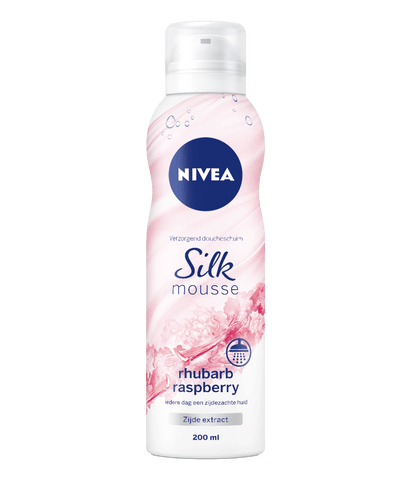 6x NIVEA Silk Mousse Rhubarb Raspberry 200ml